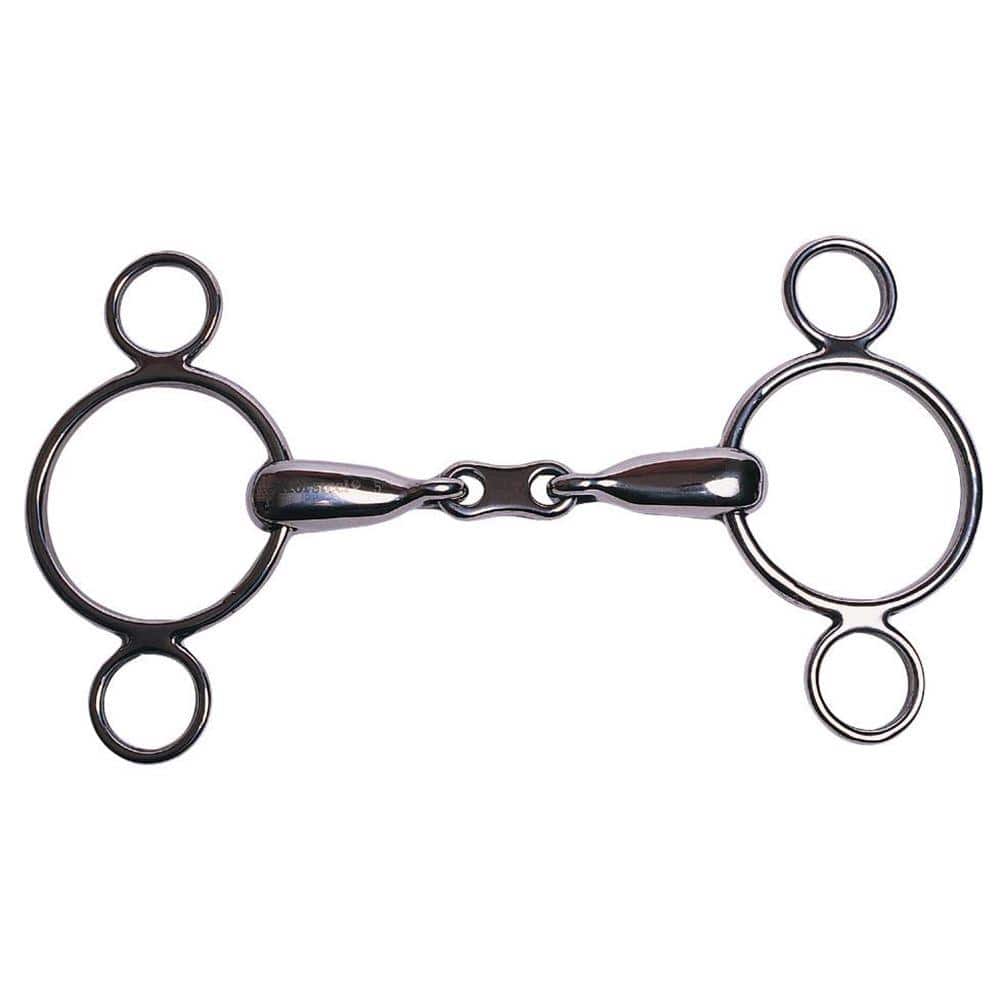 Korsteel Edelstahl French Link 2 Ring Dutch Gag Bit