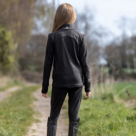 EQUIDRY Children's Water Repellent Zip up Top #colour_black-white