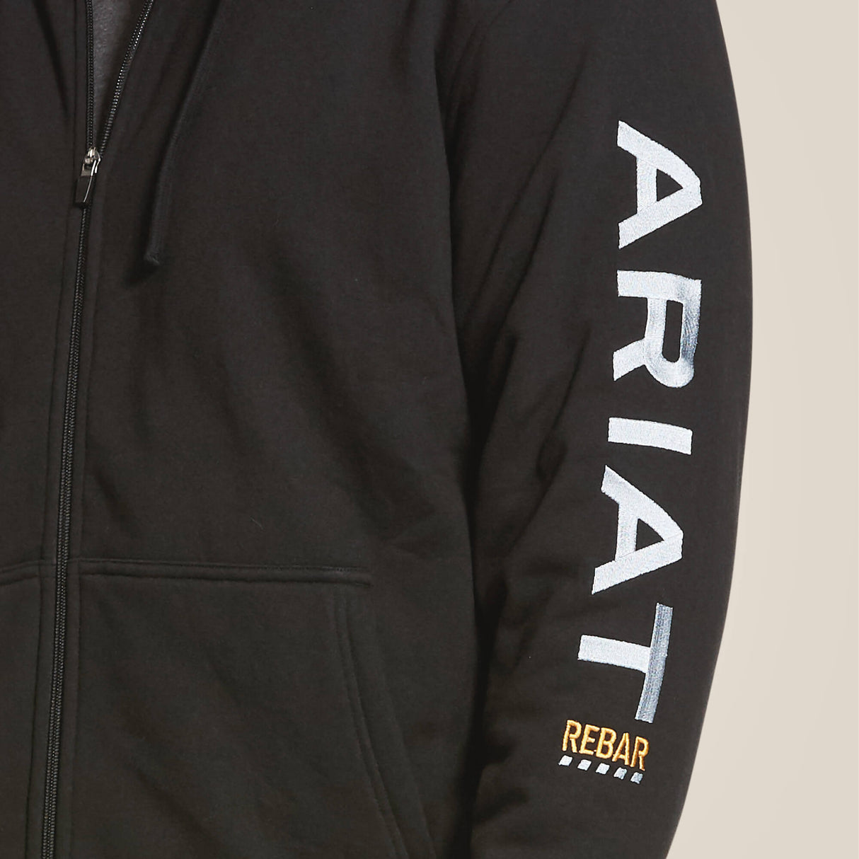 Ariat Men's Rebar All-Weather Full Zip Hoodie #colour_black