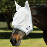 WeatherBeeta Comfitec Essential Mesh Fly Mask #colour_white-grey-bright-blue