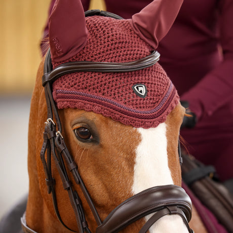 Shires ARMA Ear Bonnet #colour_black-cherry