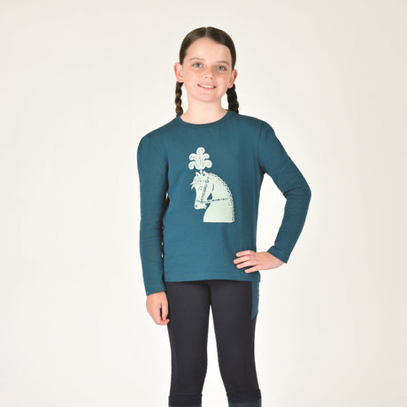 Dublin Kids Poppy Puff Sleeve Tee #colour_legion-blue-pony-silhouette