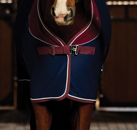 Weatherbeeta Opulence Show Sheet Standard Neck #colour_navy-burgundy