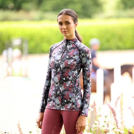 Shires Aubrion Ladies React Long Sleeve Base Layer #colour_abstract