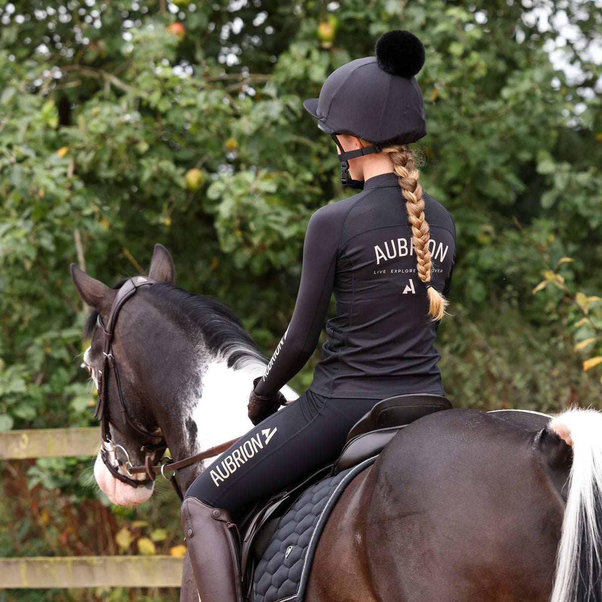 Shires Aubrion Young Rider React Long Sleeve Base Layer #colour_shadow