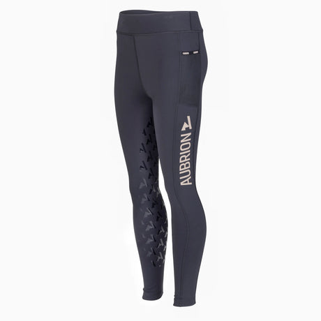 Shires Aubrion Young Rider React Winter Non-Stop Riding Tights #colour_shadow