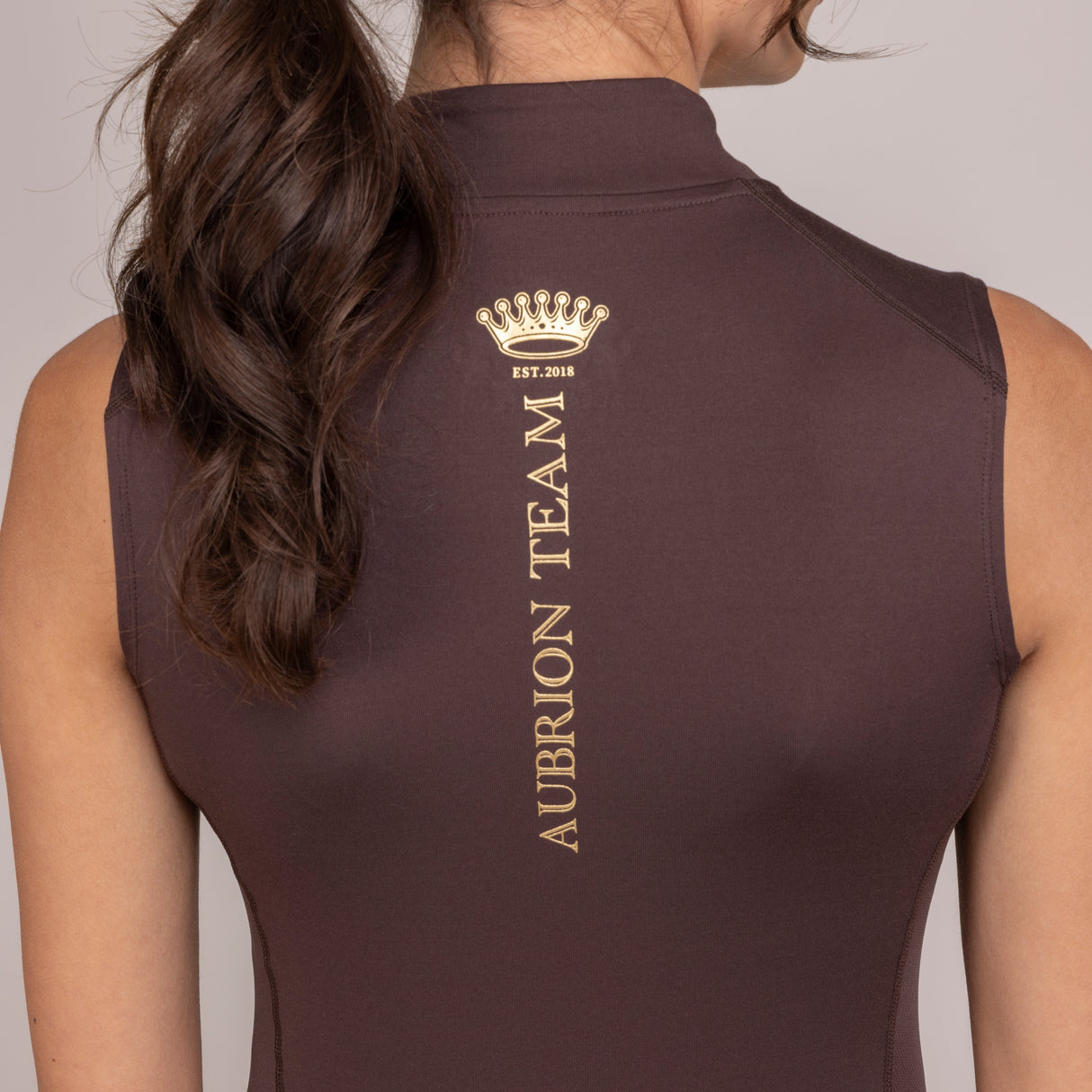 Shires Aubrion Ladies Team Sleeveless Base Layer #colour_umber