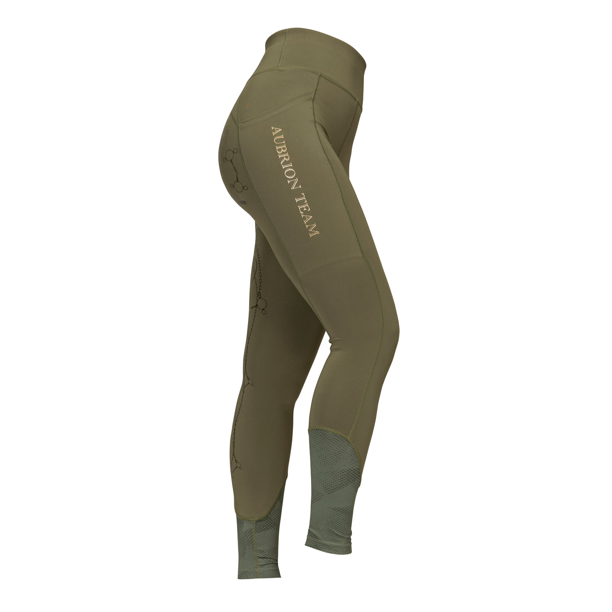 Shires Aubrion Ladies Team Riding Tights #colour_moss