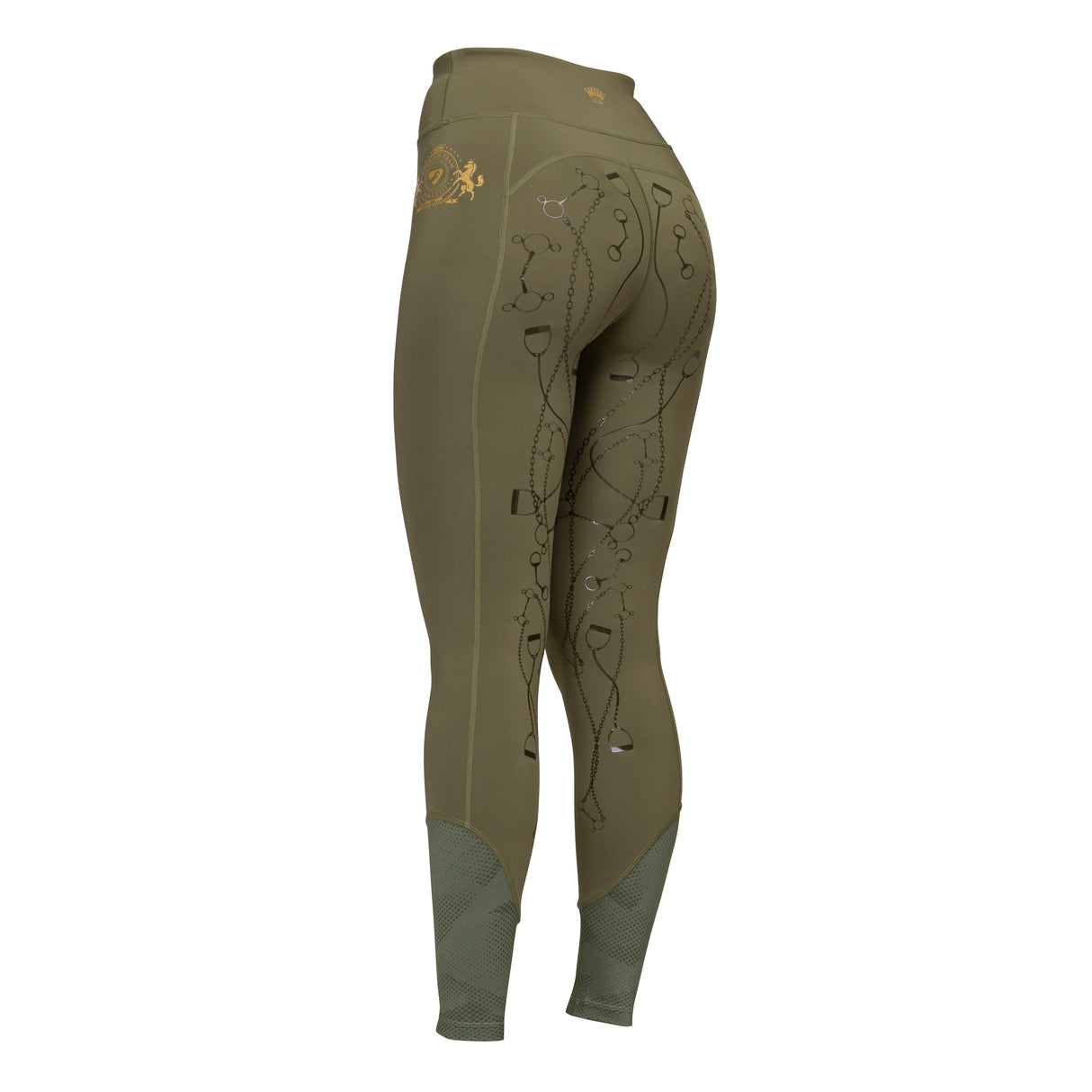 Shires Aubrion Ladies Team Riding Tights #colour_moss