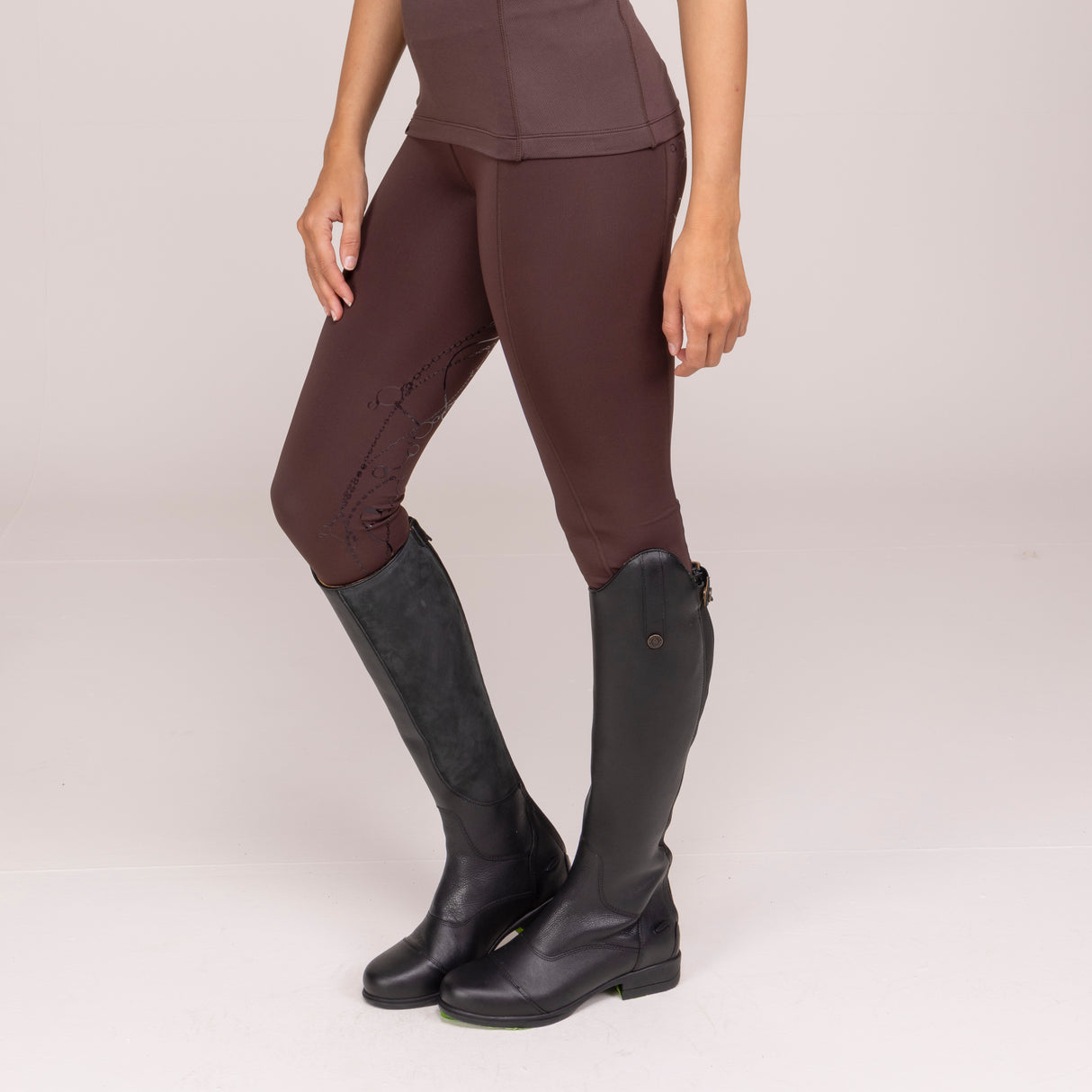 Shires Aubrion Ladies Team Riding Tights #colour_umber