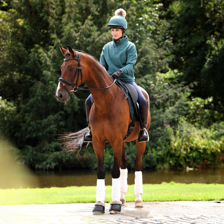 Shires Aubrion Equestrian Quarter Zip Fleece #colour_midnight-taupe