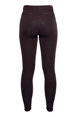 HKM Ladies Silicone Full Seat Riding Breeches -Rosegold Glamour- #colour_brown-rose-gold