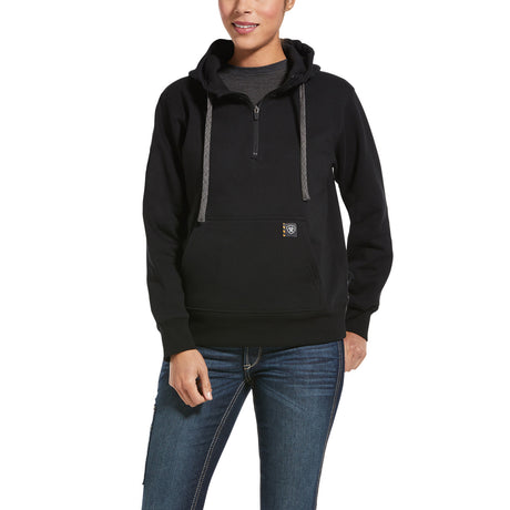 Ariat Women's Rebar Skill Set 1/2 Zip Hoodie #colour_black