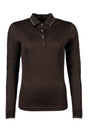 HKM Ladies Long Sleeve Polo Shirt -Rosegold Glamour- Style #colour_brown-rose-gold