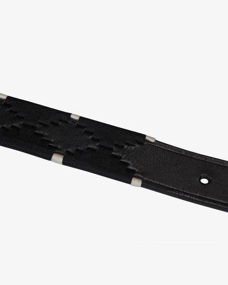 Equestro English Belt With Contrasting Embroidery #colour_black