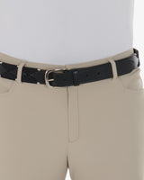 Equestro English Belt With Contrasting Embroidery #colour_black