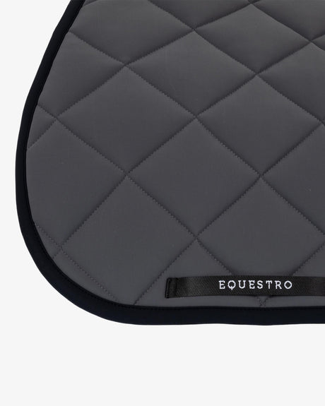 Jumping saddle pad with embroidered logo black line edition - ASPHALT