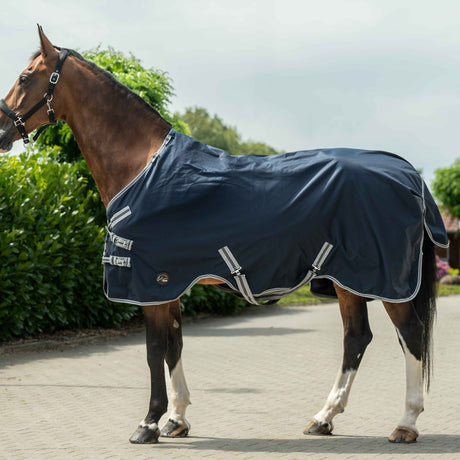 HKM Turnout Rug with Detachable Neck -Therma Pro- #colour_deep-blue