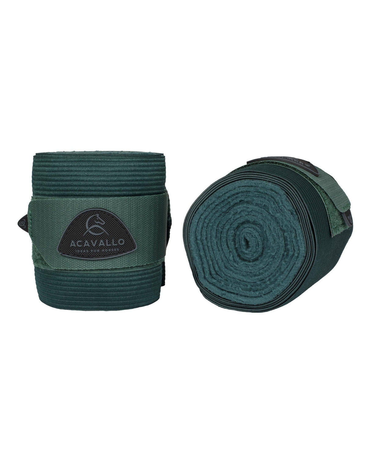 Acavallo Elasticated Exercise Bandages Fleece #colour_green