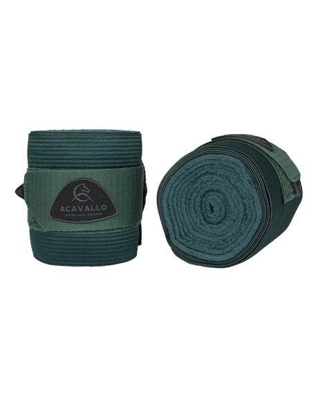Acavallo Elasticated Exercise Bandages Fleece #colour_green