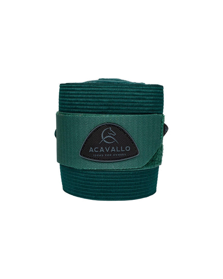Acavallo Elasticated Exercise Bandages Fleece #colour_green