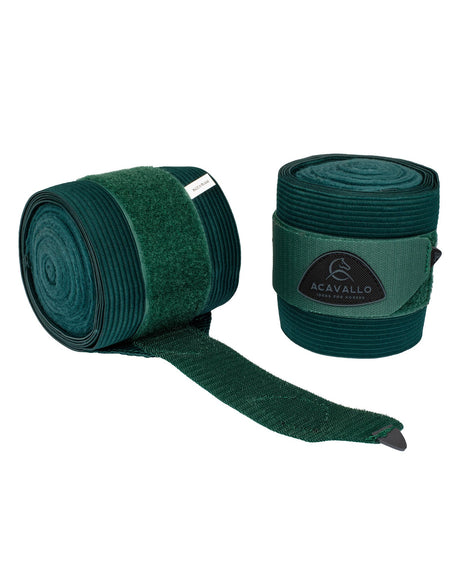 Acavallo Elasticated Exercise Bandages Fleece #colour_green