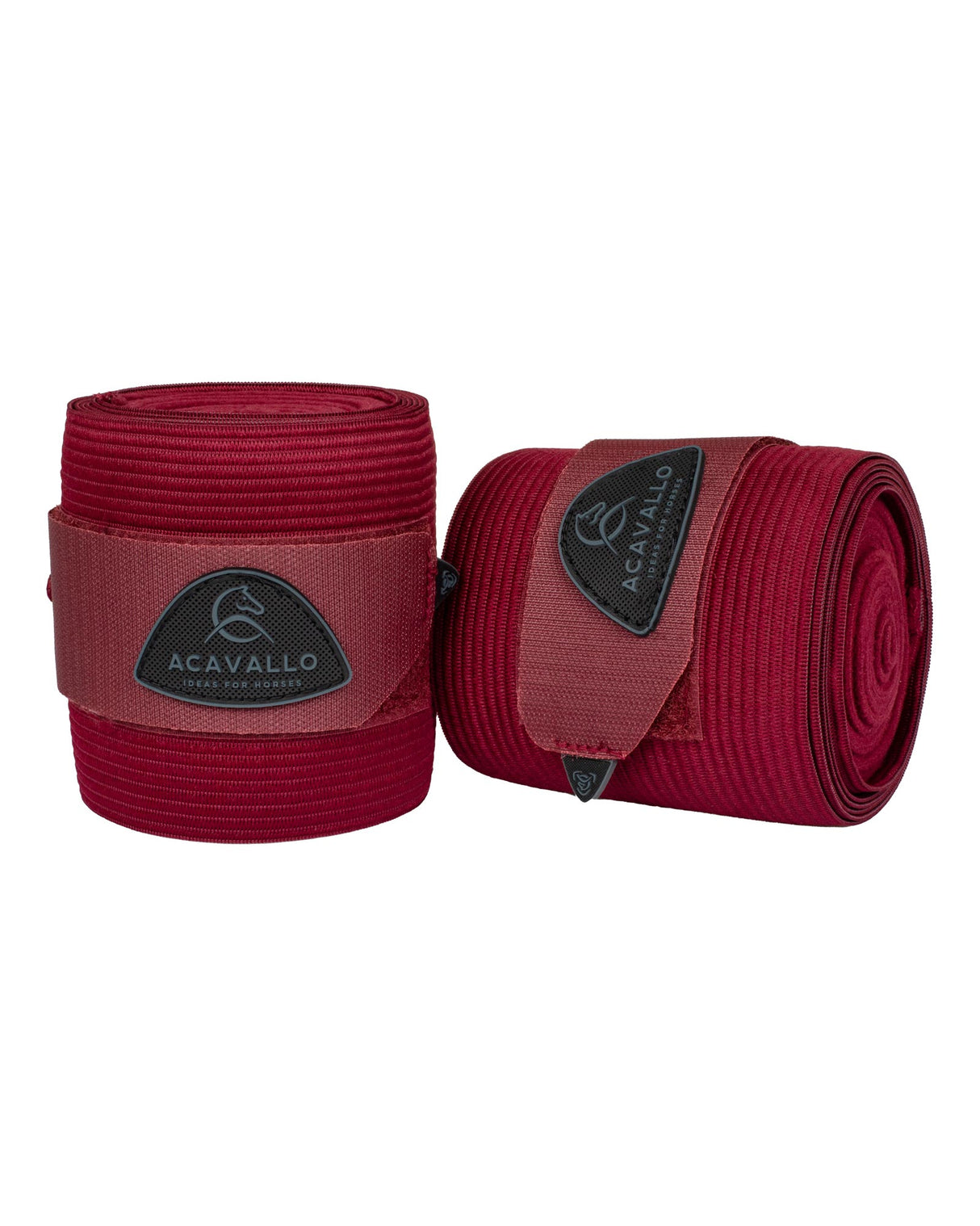 Acavallo Elasticated Exercise Bandages Fleece #colour_burgundy