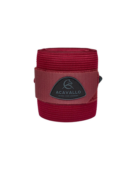 Acavallo Elasticated Exercise Bandages Fleece #colour_burgundy