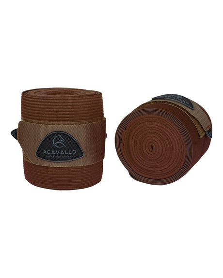 Acavallo Elasticated Exercise Bandages Fleece #colour_brown