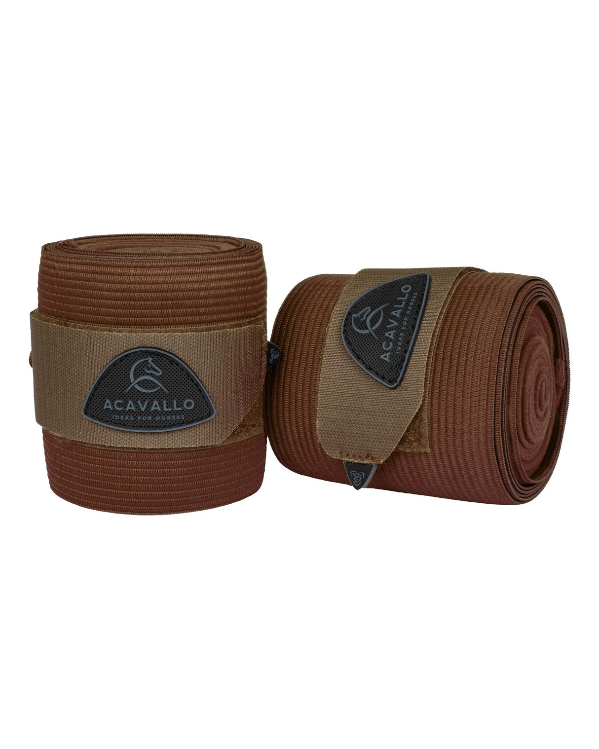 Acavallo Elasticated Exercise Bandages Fleece #colour_brown