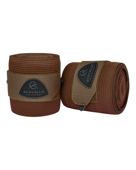 Acavallo Elasticated Exercise Bandages Fleece #colour_brown
