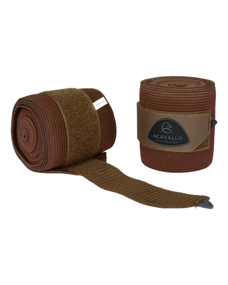 Acavallo Elasticated Exercise Bandages Fleece #colour_brown