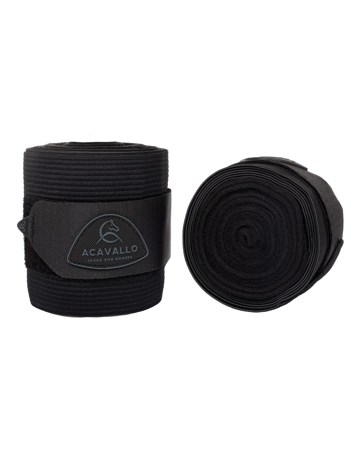 Acavallo Elasticated Exercise Bandages Fleece #colour_black