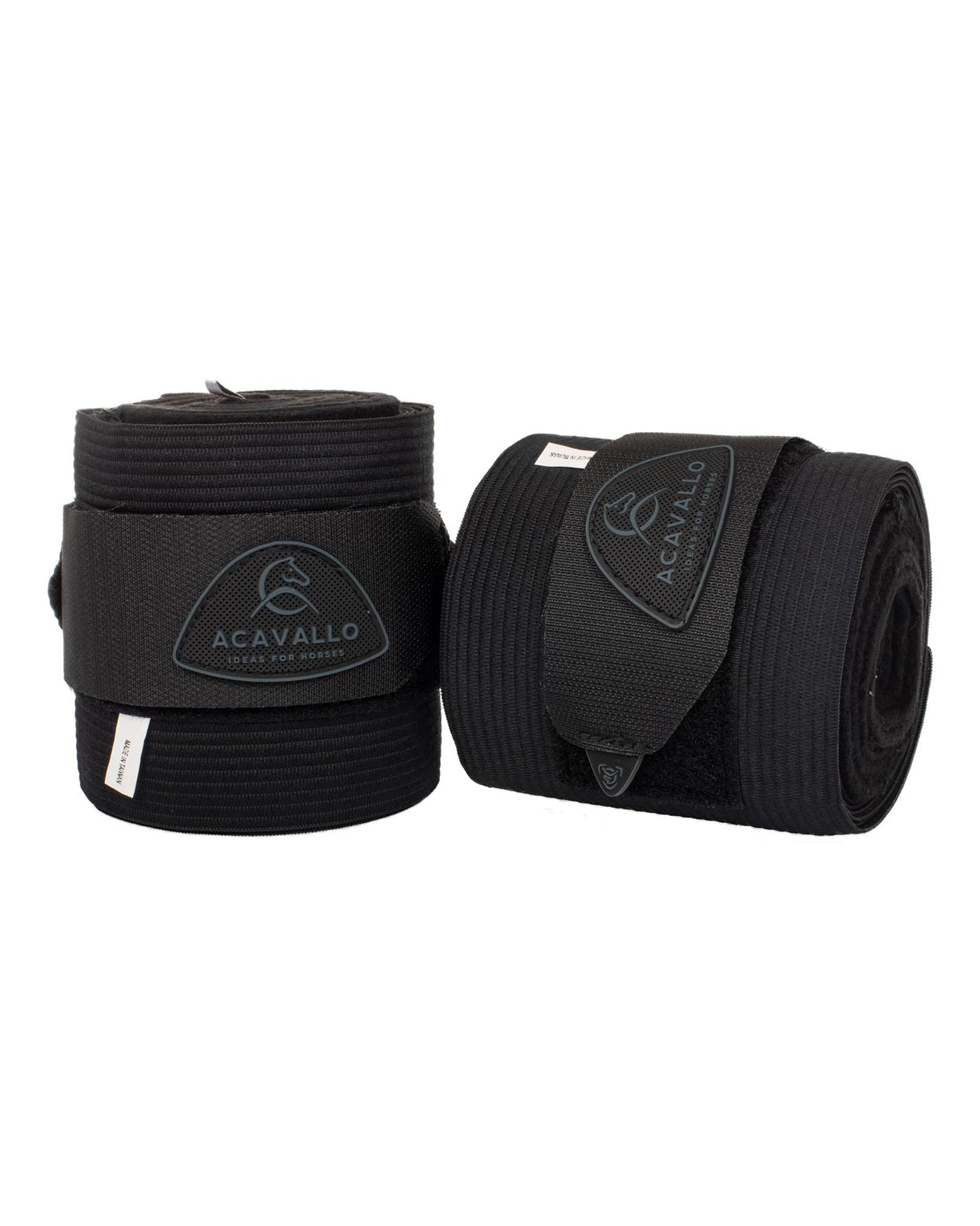 Acavallo Elasticated Exercise Bandages Fleece #colour_black