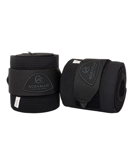Acavallo Elasticated Exercise Bandages Fleece #colour_black