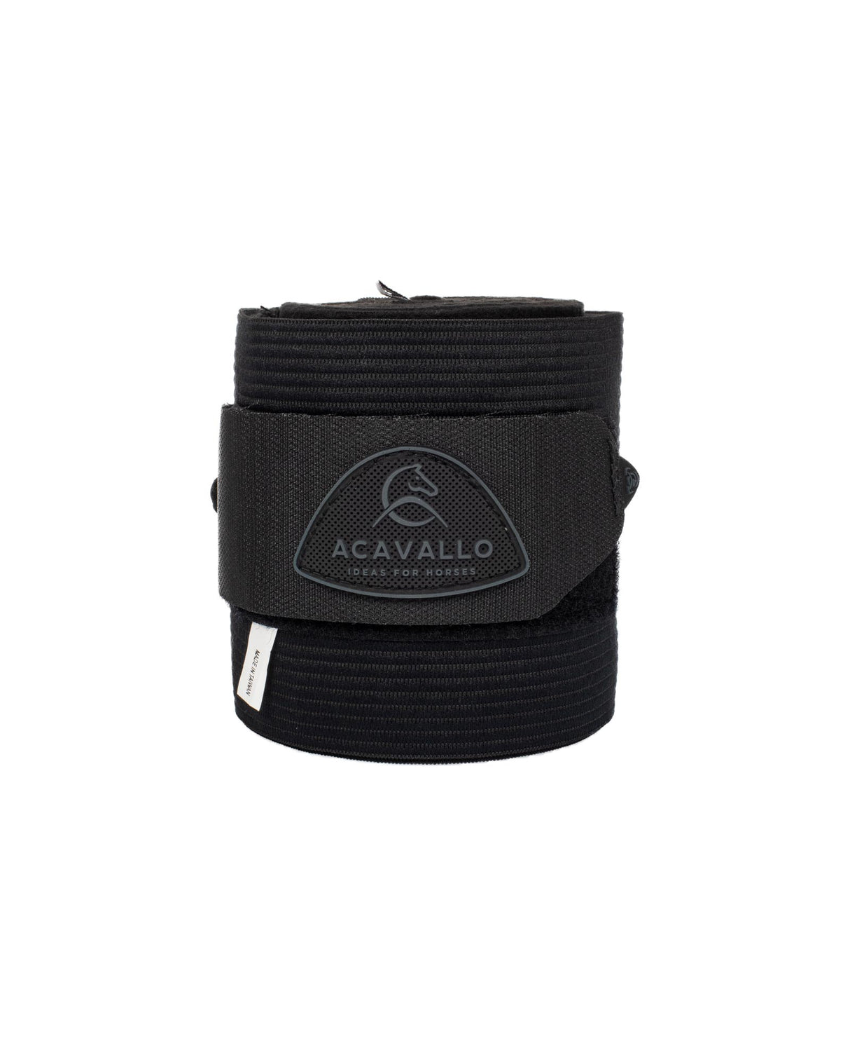 Acavallo Elasticated Exercise Bandages Fleece #colour_black