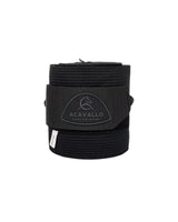 Acavallo Elasticated Exercise Bandages Fleece #colour_black