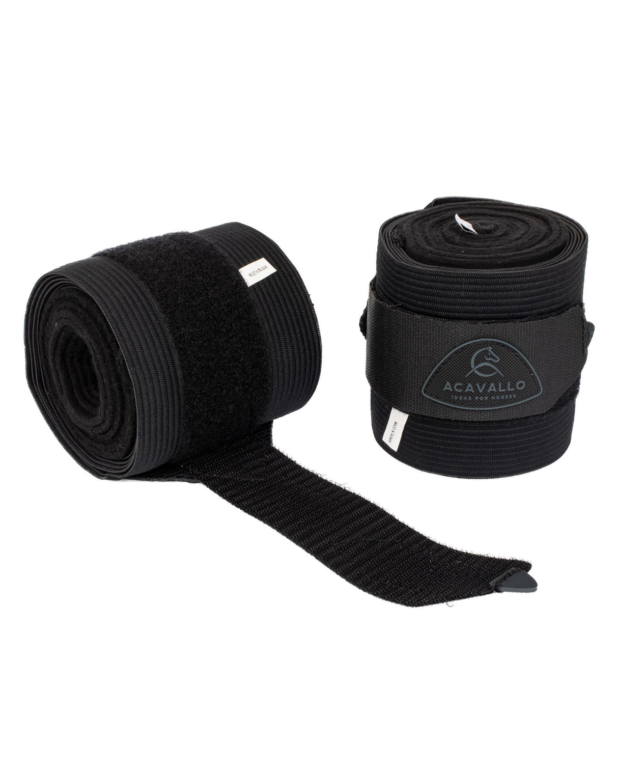 Acavallo Elasticated Exercise Bandages Fleece #colour_black