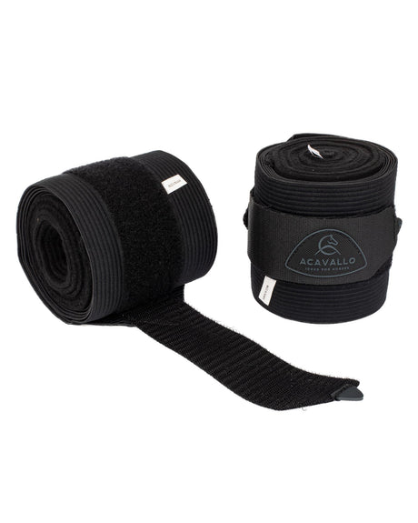 Acavallo Elasticated Exercise Bandages Fleece #colour_black