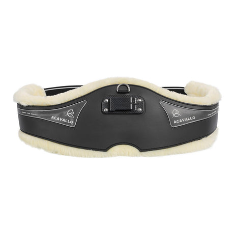 Acavallo Jumping Girth Classic Gel Pvc Detachable Faux Sheepskin #colour_black
