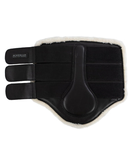 Acavallo Hind Brushing Boots Faux Sheepskin & Triple Hook-And-Loop Closure #colour_black