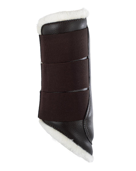 Acavallo Hind Brushing Boots Faux Sheepskin & Triple Hook-And-Loop Closure #colour_brown