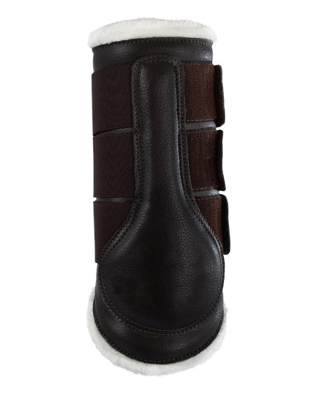 Acavallo Hind Brushing Boots Faux Sheepskin & Triple Hook-And-Loop Closure #colour_brown