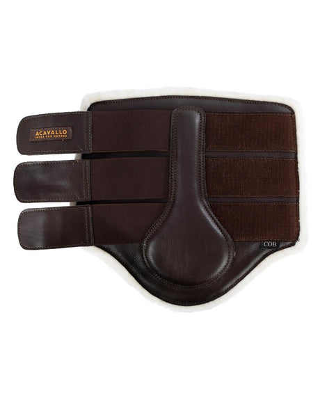 Acavallo Hind Brushing Boots Faux Sheepskin & Triple Hook-And-Loop Closure #colour_brown