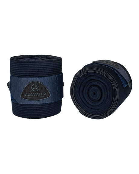 Acavallo Elasticated Exercise Bandages Fleece #colour_blue