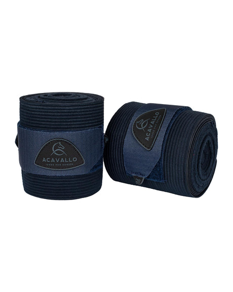 Acavallo Elasticated Exercise Bandages Fleece #colour_blue
