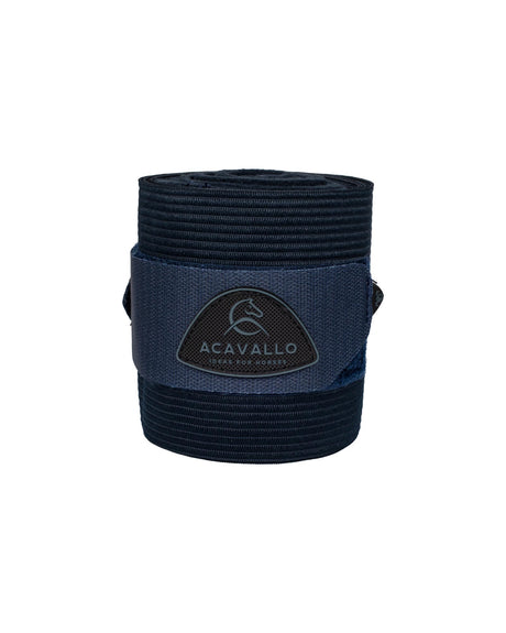 Acavallo Elasticated Exercise Bandages Fleece #colour_blue