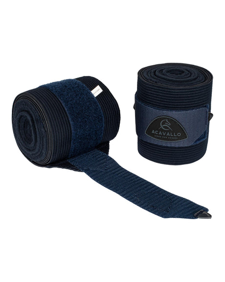 Acavallo Elasticated Exercise Bandages Fleece #colour_blue