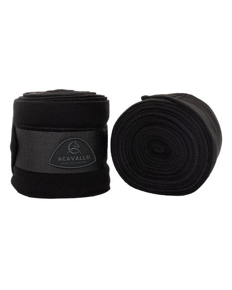 Acavallo Fleece Exercise Bandages Hook-And-Loop Closure Fastening #colour_black