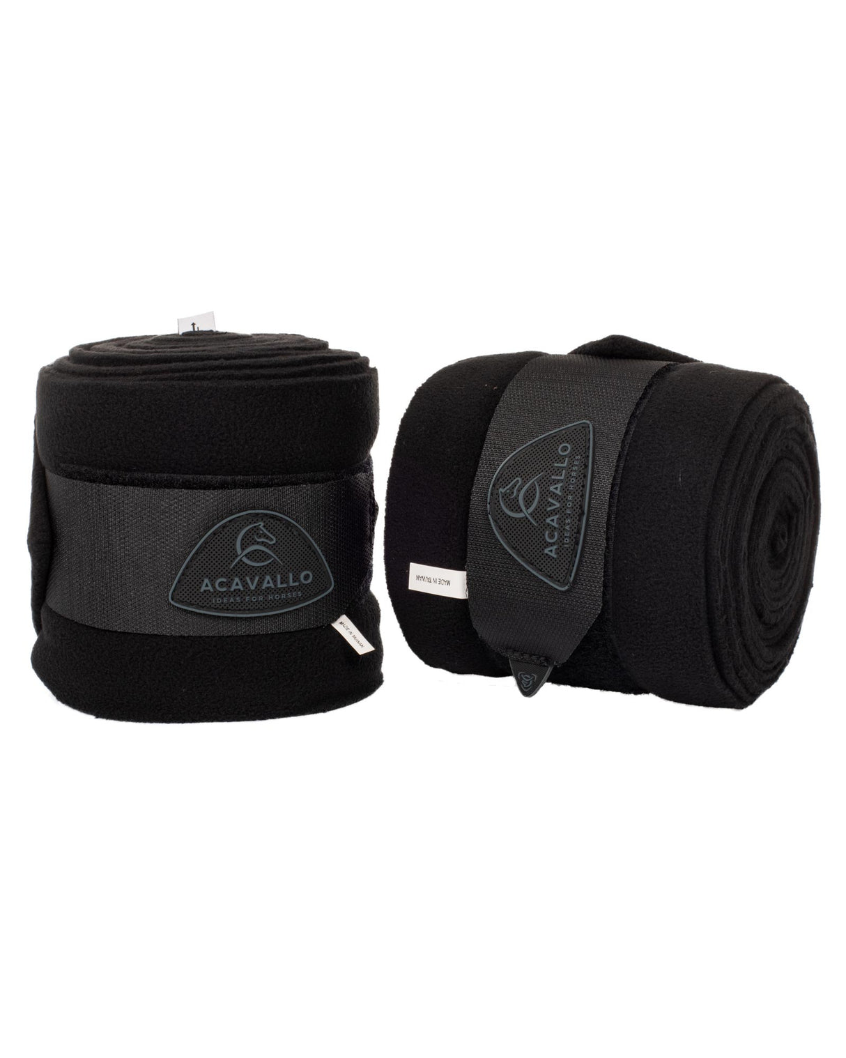 Acavallo Fleece Exercise Bandages Hook-And-Loop Closure Fastening #colour_black